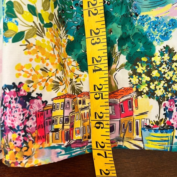 Deja Bleu Artsy Novelty Print Midi Skirt XS Art to Wear City Chic Colorful - Picture 8 of 10